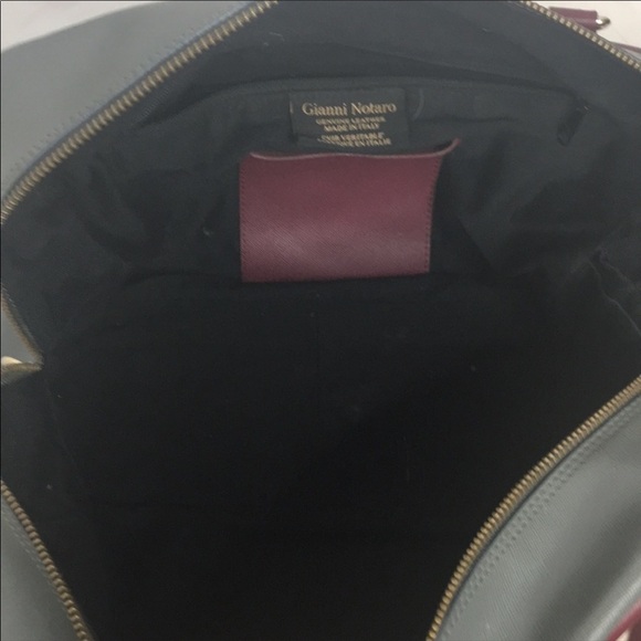 Gianni Notaro Maroon / Grey Saffiano Leather - Picture 8 of 9